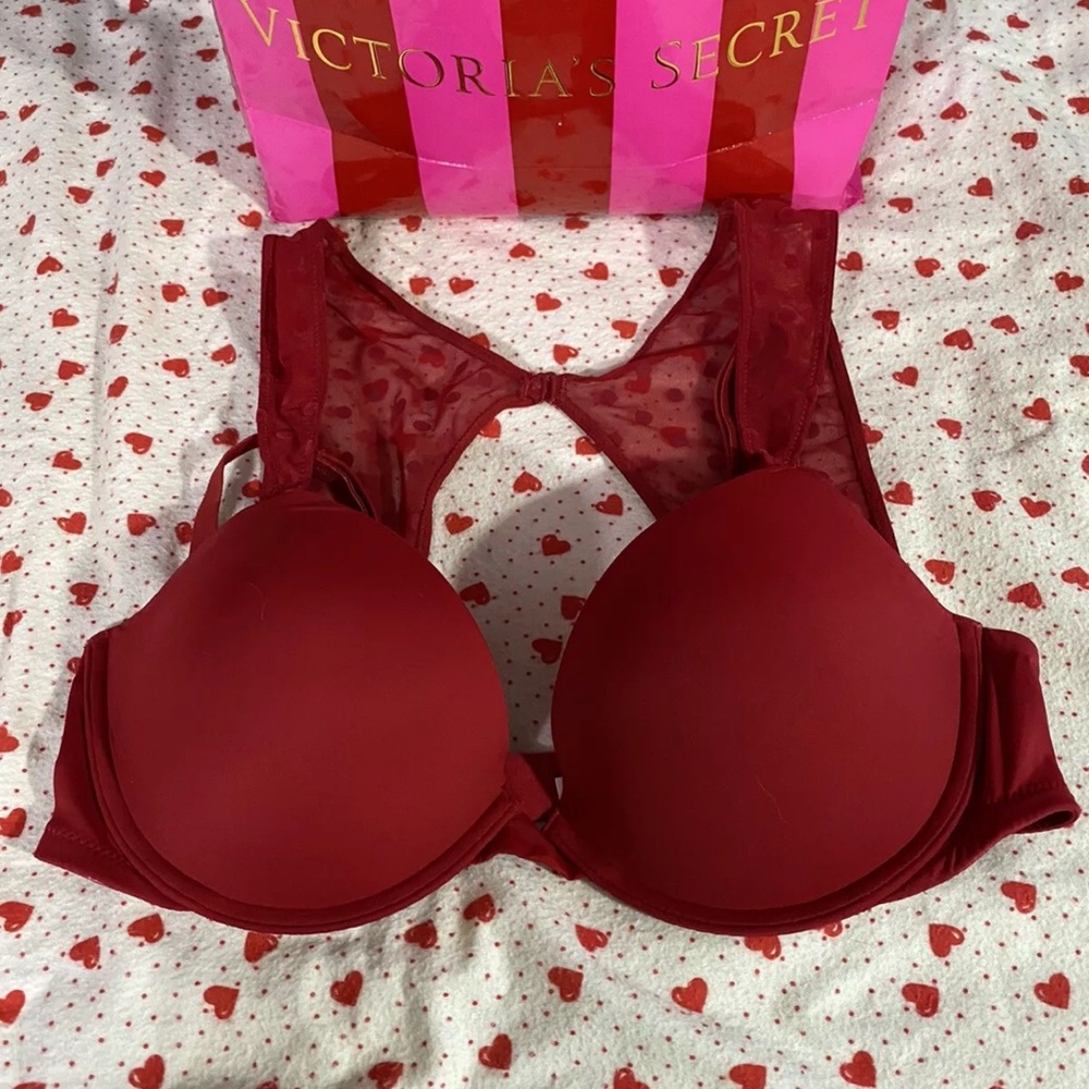 VS padded plunge lace back bra 34D Preowned~Pictures are the description VGC